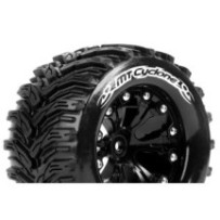 Louise RC MT-CYCLONE 1-10 Monster Truck Tire Set Mounted Soft Black 2.8 Wheels 0-Offset Hex 12mm LR-T3226SB