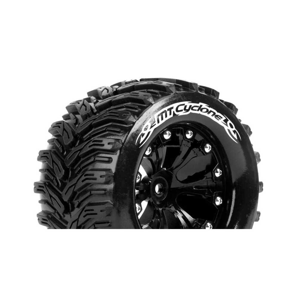 Louise RC MT-CYCLONE 1-10 Monster Truck Tire Set Mounted Soft Black 2.8 Wheels 0-Offset Hex 12mm LR-T3226SB Louise RC MT-CYCLONE 1-10 Monster Truck Tire Set Mounted Soft Black 2.8 Wheels 0-Offset Hex 12mm LR-T3226SB