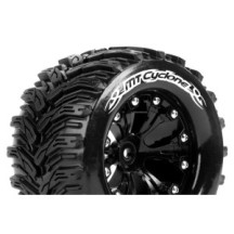 Louise RC MT-CYCLONE 1-10 Monster Truck Tire Set Mounted Soft Black 2.8 Wheels Hex 14mm LR-T3226SBM