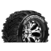 Louise RC MT-CYCLONE 1-10 Monster Truck Tire Set Mounted Soft Chrome 2.8 Wheels Hex 12mm LR-T3226SC