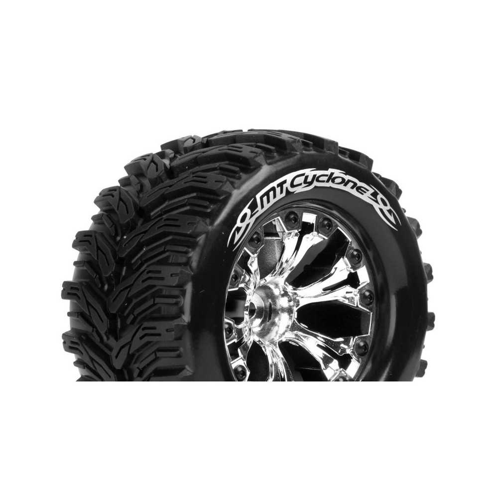 Louise RC MT-CYCLONE 1-10 Monster Truck Tire Set Mounted Soft Chrome 2.8 Wheels Hex 12mm LR-T3226SC Louise RC MT-CYCLONE 1-10 Monster Truck Tire Set Mounted Soft Chrome 2.8 Wheels Hex 12mm LR-T3226SC
