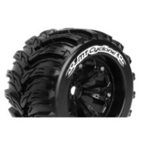 Louise RC MT-CYCLONE 1-8 Monster Truck Tire Set Mounted Sport Felgen 3.8 Schwarz 0-Offset Hex 17mm LR-T3220B