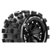 Louise RC MT-MCROSS 1-10 Monster Truck Tire Set Mounted Sport Black 2.8 Wheels 0-Offset Hex 12mm LR-T3274SB