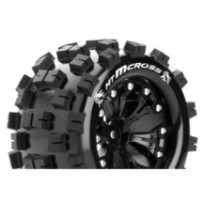 Louise RC MT-MCROSS 1-10 Monster Truck Tire Set Mounted Sport Black 2.8 Wheels 1/2-Offset Hex 12mm LR-T3274SBH