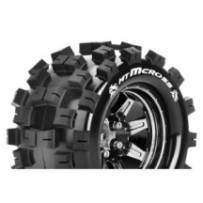 Louise RC MT-MCROSS 1-10 Monster Truck Tire Set Mounted Sport Black Chrome 2.8 Wheels Hex 14mm LR-T3274SBCM