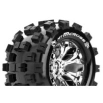 Louise RC MT-MCROSS 1-10 Monster Truck Tire Set Mounted Sport Chrome 2.8 Wheels 0-Offset Hex 12mm LR-T3274SC