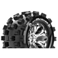 Louise RC MT-MCROSS 1-10 Monster Truck Tire Set Mounted Sport Chrome 2.8 Wheels 1/2-Offset Hex 12mm LR-T3274SCH