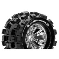 Louise RC MT-MCROSS 1-8 Monster Truck Tire Set Mounted Sport Felgen 3.8 Chrom 0-Offset Hex 17mm LR-T3276C