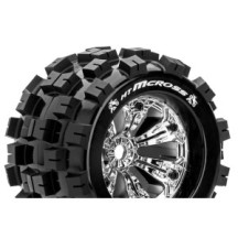 Louise RC MT-MCROSS 1-8 Monster Truck Tire Set Mounted Sport Felgen 3.8 Chrom 1/2-Offset Hex 17mm LR-T3276CH