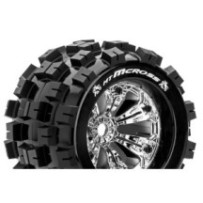 Louise RC MT-MCROSS 1-8 Monster Truck Tire Set Mounted Sport Felgen 3.8 Chrom 1/2-Offset Hex 17mm LR-T3276CH