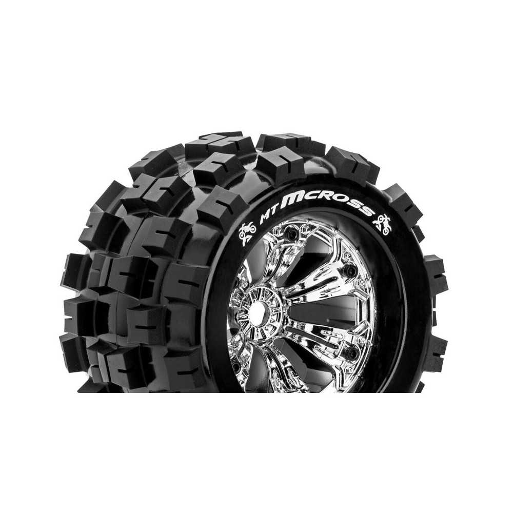 Louise RC MT-MCROSS 1-8 Monster Truck Tire Set Mounted Sport Felgen 3.8 Chrom 1/2-Offset Hex 17mm LR-T3276CH Louise RC MT-MCROSS 1-8 Monster Truck Tire Set Mounted Sport Felgen 3.8 Chrom 1/2-Offset Hex 17mm LR-T3276CH