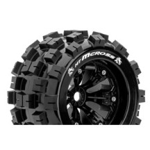 Louise RC MT-MCROSS 1-8 Monster Truck Tire Set Mounted Sport Felgen 3.8 Schwarz 0-Offset Hex 17mm LR-T3276B