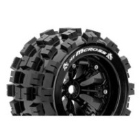 Louise RC MT-MCROSS 1-8 Monster Truck Tire Set Mounted Sport Felgen 3.8 Schwarz 0-Offset Hex 17mm LR-T3276B