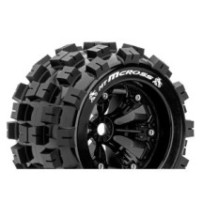 Louise RC MT-MCROSS 1-8 Monster Truck Tire Set Mounted Sport Felgen 3.8 Schwarz 1/2-Offset Hex 17mm LR-T3276BH