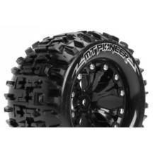 Louise RC MT-PIONEER 1-10 Monster Truck Tire Set Mounted Sport Black 2.8 Wheels Hex 14mm LR-T3202SBM
