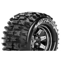 Louise RC MT-PIONEER 1-10 Monster Truck Tire Set Mounted Sport Black Chrome 2.8 Wheels Hex 14mm LR-T3202SBCM