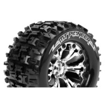Louise RC MT-PIONEER 1-10 Monster Truck Tire Set Mounted Sport Chrome 2.8 Wheels 1/2-Offset Hex 12mm LR-T3202SCH