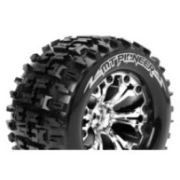 Louise RC MT-PIONEER 1-10 Monster Truck Tire Set Mounted Sport Chrome 2.8 Wheels 1/2-Offset Hex 12mm LR-T3202SCH