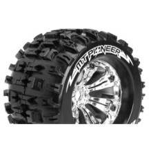 Louise RC MT-PIONEER 1-8 Monster Truck Tire Set Mounted Sport Felgen 3.8 Chrom 1/2-Offset Hex 17mm LR-T3218CH