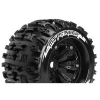 Louise RC MT-PIONEER 1-8 Monster Truck Tire Set Mounted Sport Felgen 3.8 Schwarz 0-Offset Hex 17mm LR-T3218B