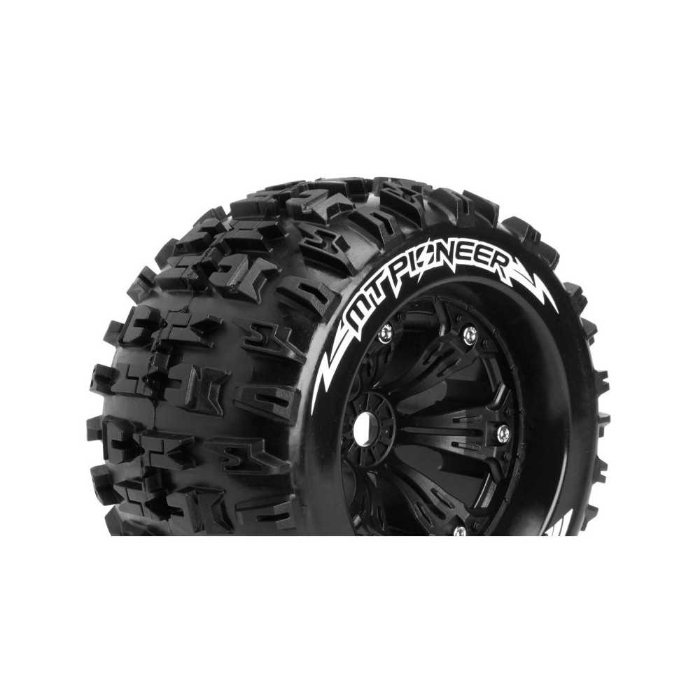 Louise RC MT-PIONEER 1-8 Monster Truck Tire Set Mounted Sport Felgen 3.8 Schwarz 1/2-Offset Hex 17mm LR-T3218BH