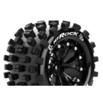 Louise RC MT-ROCK 1-10 Monster Truck Tire Set Mounted Sport Black 2.8 Wheels 0-Offset 12mm LR-T3275SB