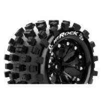 Louise RC MT-ROCK 1-10 Monster Truck Tire Set Mounted Sport Black 2.8 Wheels 1/2-Offset Hex 12mm LR-T3275SBH