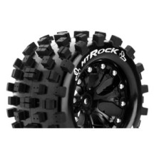 Louise RC MT-ROCK 1-10 Monster Truck Tire Set Mounted Sport Black 2.8 Wheels Hex 14mm LR-T3275SBM