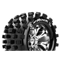 Louise RC MT-ROCK 1-10 Monster Truck Tire Set Mounted Sport Chrome 2.8 Wheels 1/2-Offset Hex 12mm LR-T3275SCH