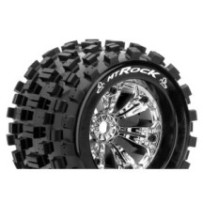 Louise RC MT-ROCK 1-8 Monster Truck Tire Set Mounted Sport Felgen 3.8 Chrom 0-Offset Hex 17mm LR-T3277C