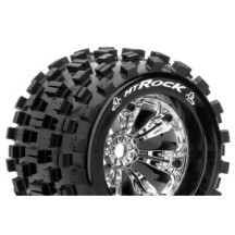 Louise RC MT-ROCK 1-8 Monster Truck Tire Set Mounted Sport Felgen 3.8 Chrom 1/2-Offset Hex 17mm LR-T3277CH