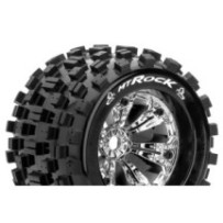 Louise RC MT-ROCK 1-8 Monster Truck Tire Set Mounted Sport Felgen 3.8 Chrom 1/2-Offset Hex 17mm LR-T3277CH