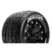 Louise RC MT-ROCKET 1-10 Monster Truck Tire Set Mounted Sport Black 2.8 Wheels 1/2-Offset Hex 12mm LR-T3201SBH