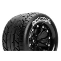 Louise RC MT-ROCKET 1-10 Monster Truck Tire Set Mounted Sport Black 2.8 Wheels 1/2-Offset Hex 12mm LR-T3201SBH