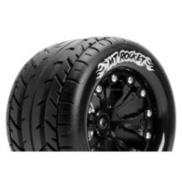 Louise RC MT-ROCKET 1-10 Monster Truck Tire Set Mounted Sport Black 2.8 Wheels Hex 14mm LR-T3201SBM