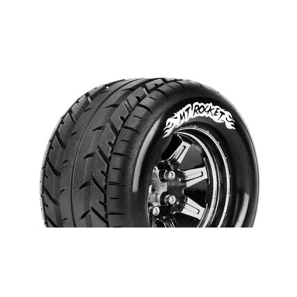 Louise RC MT-ROCKET 1-10 Monster Truck Tire Set Mounted Sport Black Chrome 2.8 Wheels Hex 14mm LR-T3201SBCM Louise RC MT-ROCKET 1-10 Monster Truck Tire Set Mounted Sport Black Chrome 2.8 Wheels Hex 14mm LR-T3201SBCM