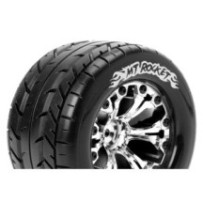 Louise RC MT-ROCKET 1-10 Monster Truck Tire Set Mounted Sport Chrome 2.8 Wheels 1/2-Offset Hex 12mm LR-T3201SCH