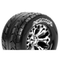Louise RC MT-ROCKET 1-10 Monster Truck Tire Set Mounted Sport Chrome 2.8 Wheels Hex 12mm LR-T3201SC