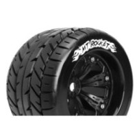 Louise RC MT-ROCKET 1-8 Monster Truck Tire Set Mounted Sport Felgen 3.8 Schwarz 0-Offset Hex 17mm LR-T3217B