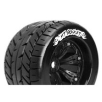 Louise RC MT-ROCKET 1-8 Monster Truck Tire Set Mounted Sport Felgen 3.8 Schwarz 1/2-Offset Hex 17mm LR-T3217BH