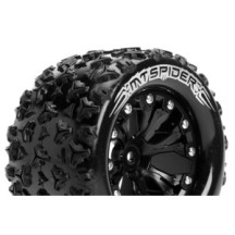 Louise RC MT-SPIDER 1-10 Monster Truck Tire Set Mounted Sport Black 2.8 Wheels 0-Offset Hex 12mm LR-T3203SB