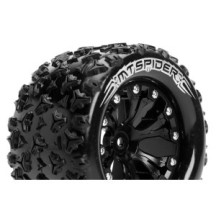 Louise RC MT-SPIDER 1-10 Monster Truck Tire Set Mounted Sport Black 2.8 Wheels Hex 14mm LR-T3203SBM