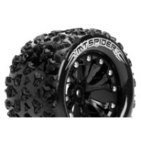 Louise RC MT-SPIDER 1-10 Monster Truck Tire Set Mounted Sport Black 2.8 Wheels Hex 14mm LR-T3203SBM