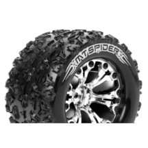 Louise RC MT-SPIDER 1-10 Monster Truck Tire Set Mounted Sport Chrome 2.8 Wheels 1/2-Offset LR-T3203SCH