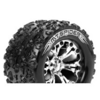 Louise RC MT-SPIDER 1-10 Monster Truck Tire Set Mounted Sport Chrome 2.8 Wheels 1/2-Offset LR-T3203SCH