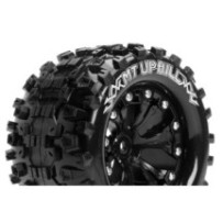 Louise RC MT-UPHILL 1-10 Monster Truck Tire Set Mounted Sport Black 2.8 Wheels 0-Offset Hex 12mm LR-T3204SB