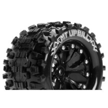 Louise RC MT-UPHILL 1-10 Monster Truck Tire Set Mounted Sport Black 2.8 Wheels Hex 14mm LR-T3204SBM