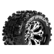 Louise RC MT-UPHILL 1-10 Monster Truck Tire Set Mounted Sport Chrome 2.8 Wheels 1/2-Offset Hex 12mm LR-T3204SCH
