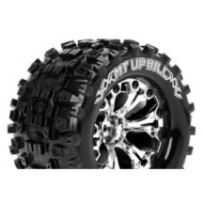 Louise RC MT-UPHILL 1-10 Monster Truck Tire Set Mounted Sport Chrome 2.8 Wheels 1/2-Offset Hex 12mm LR-T3204SCH