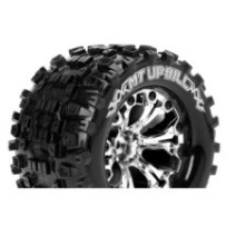 Louise RC MT-UPHILL 1-10 Monster Truck Tire Set Mounted Sport Chrome 2.8 Wheels Hex 12mm LR-T3204SC